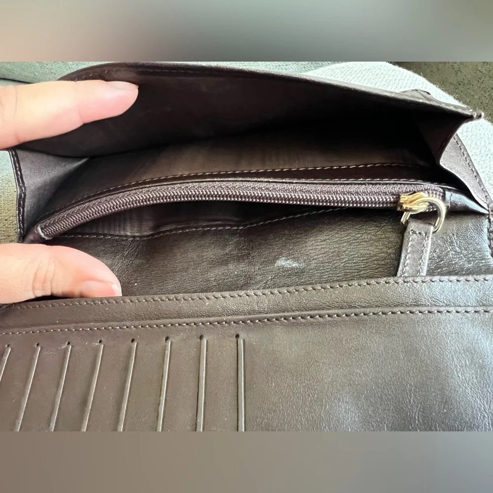 Celine Macadam brown bifold snap wallet